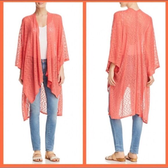 Status by Chenault Orange Cascade Drape Cardigan M - Picture 1 of 7